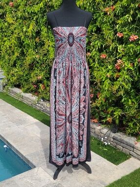 Multicolor Whimsical Boho Maxi Dress Sz XL